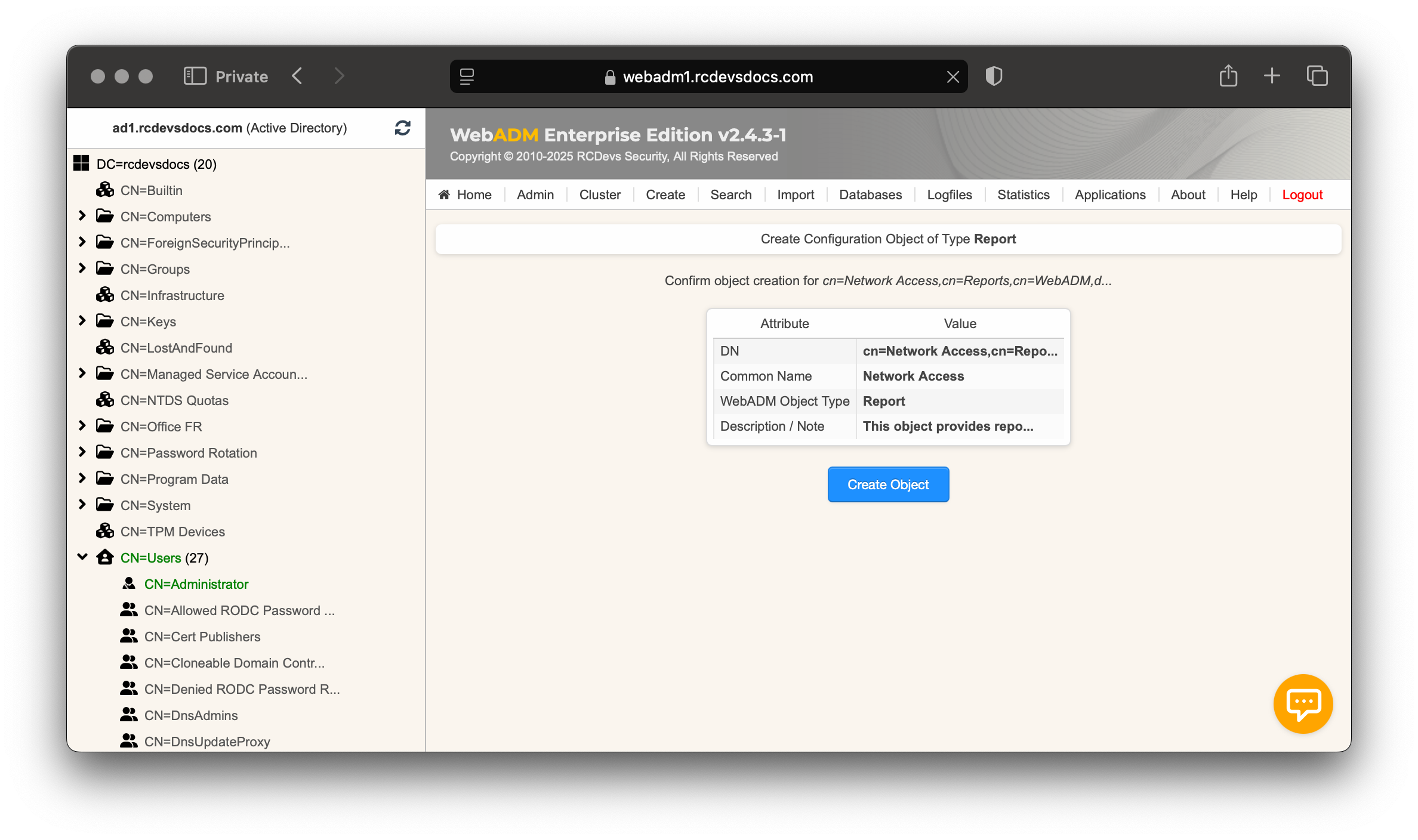 Activity Reports object Creation
